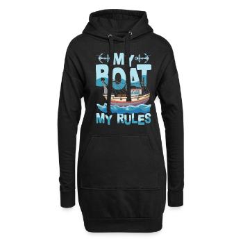My Boat My Rules für einen Segler Kapitän Skipper - Hoodie-Kleid - Schwarz - Vorne