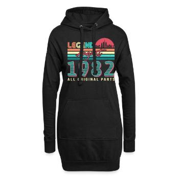40e anniversaire août 1982 - Sweat-shirt à capuche long Femme - noir - Devant