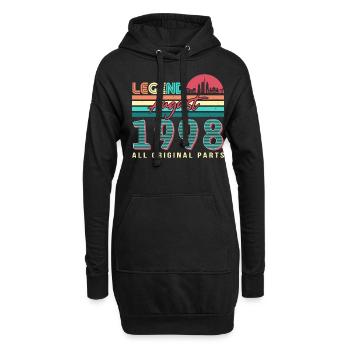 Salutations d’anniversaire août 1998 - Sweat-shirt à capuche long Femme - noir - Devant