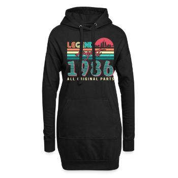 Baujahr 1986 Im August - Hoodie-Kleid - Schwarz - Vorne