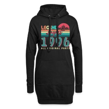 Mois de naissance Août 1996 - Sweat-shirt à capuche long Femme - noir - Devant