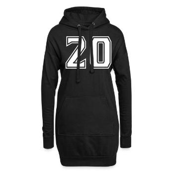 20 conception blanche - Sweat-shirt à capuche long Femme - noir - Devant