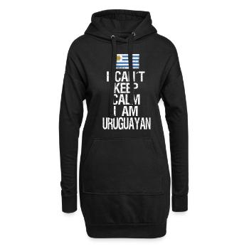 Je ne peux pas rester calme Je suis uruguayen - Sweat-shirt à capuche long Femme - noir - Devant