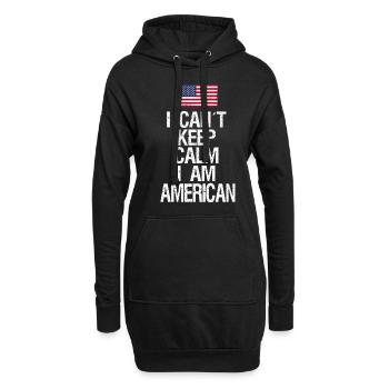 Je ne peux pas garder mon calme Je suis américain - Sweat-shirt à capuche long Femme - noir - Devant