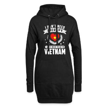 DONT NEED THERAPIE GO TO VIETNAM - Hoodie-Kleid - Schwarz - Vorne