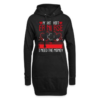 Funny ER Nurse Humor Night Shift Emergency Medical - Hoodie-Kleid - Schwarz - Vorne