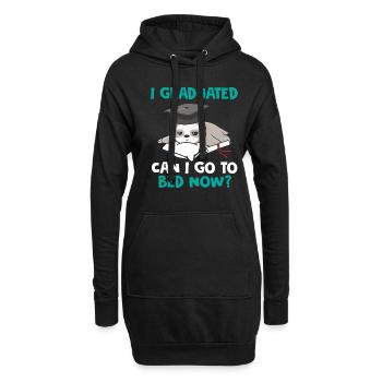 I Graduated Can I Go To Bed Now Faultier Abschluss - Hoodie-Kleid - Schwarz - Vorne
