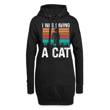 Amputated Leg Survivor saving a Cat Leg Amputee - Hoodie Dress - black - Front