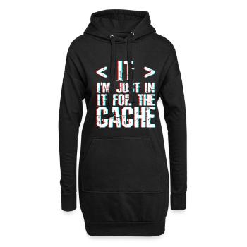 Je suis juste dedans pour le cache 3 - Sweat-shirt à capuche long Femme - noir - Devant