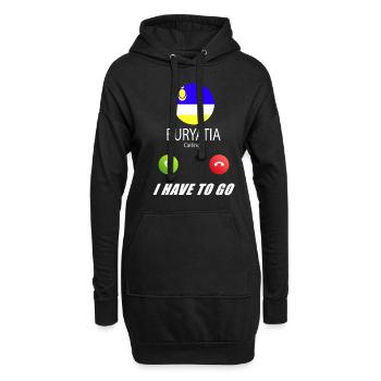 Buryatia ruft an Lusiger Flaggen Spruch - Hoodie-Kleid - Schwarz - Vorne