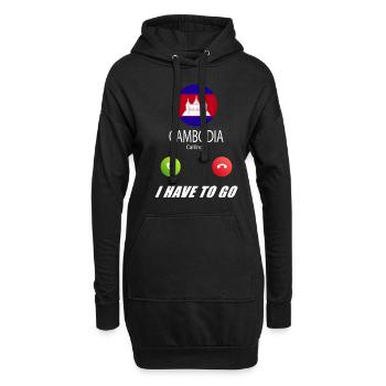 Le Cambodge appelle le slogan du drapeau Lusiger - Sweat-shirt à capuche long Femme - noir - Devant