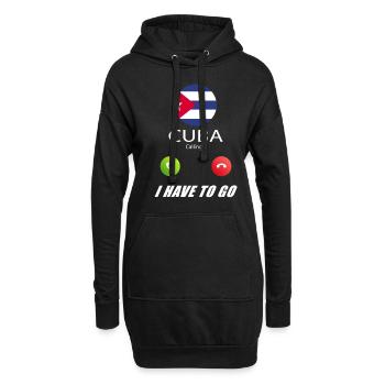 Kuba ruft an Lusiger Flaggen Spruch - Hoodie-Kleid - Schwarz - Vorne