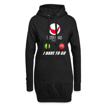 Osterinsel ruft an Lusiger Flaggen Spruch - Hoodie-Kleid - Schwarz - Vorne