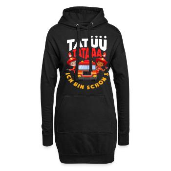 Tatüü TaTaaa 5. Geburtstag Feuerwehr Jungs - Hoodie-Kleid - Schwarz - Vorne