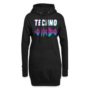 Techno Musik - Hoodie-Kleid - Schwarz - Vorne