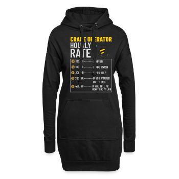 Formation de grutier Ouvrier de la construction Tour de grue - Sweat-shirt à capuche long Femme - noir - Devant