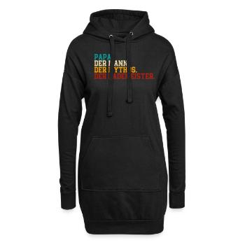 Rettungsschwimmer Papa Bademeister - Hoodie-Kleid - Schwarz - Vorne