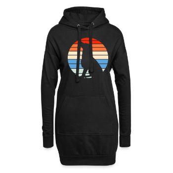 Labrador rétro - Sweat-shirt à capuche long Femme - noir - Devant