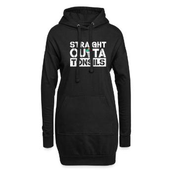 Straight Outa Tonsill Survivor Tonsillektomie - Hoodie-Kleid - Schwarz - Vorne