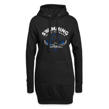 Schwimmen Spruch Lustig Swimming Is My Therapy - Hoodie-Kleid - Schwarz - Vorne