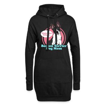 Boston Terrier Mom | Hunde Hundebesitzer Geschenk - Hoodie-Kleid - Schwarz - Vorne