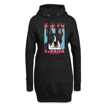 Boston Terrier Mom Hunde Hundebesitzerin Geschenk - Hoodie-Kleid - Schwarz - Vorne