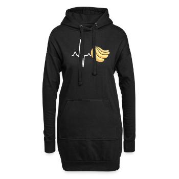 Banana Heartbeat - Sweat-shirt à capuche long Femme - noir - Devant