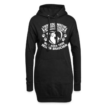 Tierarzthelferin Tiere Helden Veterinär TFA - Hoodie-Kleid - Schwarz - Vorne