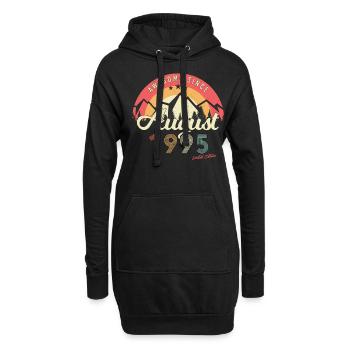 Mois de naissance Août 1995 - Sweat-shirt à capuche long Femme - noir - Devant