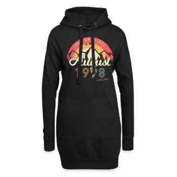 Mois de naissance Août 1998 - Sweat-shirt à capuche long Femme - noir - Devant