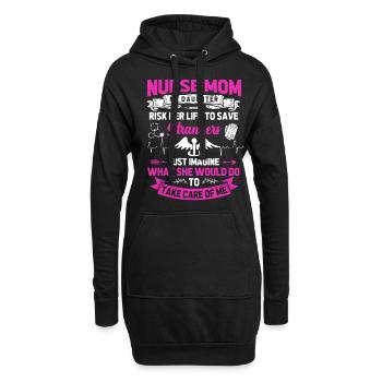 Infirmière Maman - Sweat-shirt à capuche long Femme - noir - Devant