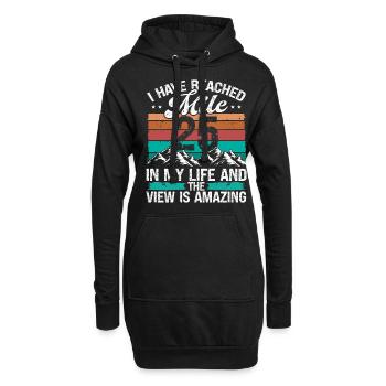 25 Year Old Hiker Mountains Hiking 25 Birthday - Hoodie-Kleid - Schwarz - Vorne