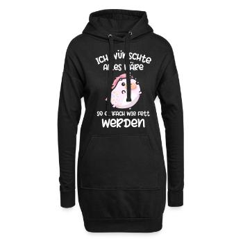 Wenn Alles So Einfach Wäre Wie Dick Werden - Hoodie-Kleid - Schwarz - Vorne