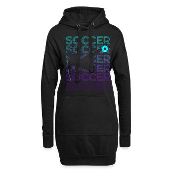 Joueur de football Rétro - Sweat-shirt à capuche long Femme - noir - Devant