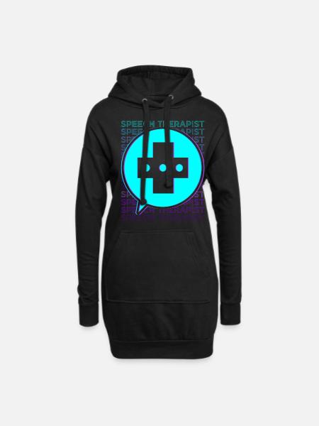 Sprachtherapeutin Sprachtherapie Retro - Hoodie-Kleid - Schwarz
