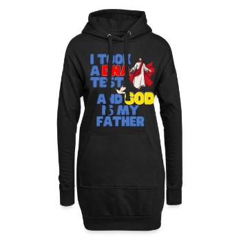 J’ai fait un test ADN et Dieu est mon père 25 - Sweat-shirt à capuche long Femme - noir - Devant