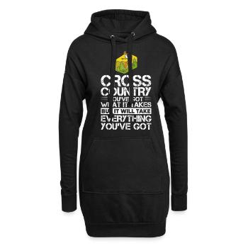 Cross Country Running Crosslauf Geländelauf Laufen - Hoodie-Kleid - Schwarz - Vorne