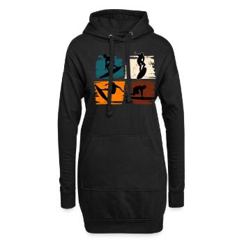 Surfing Surf Surfer - Sweat-shirt à capuche long Femme - noir - Devant