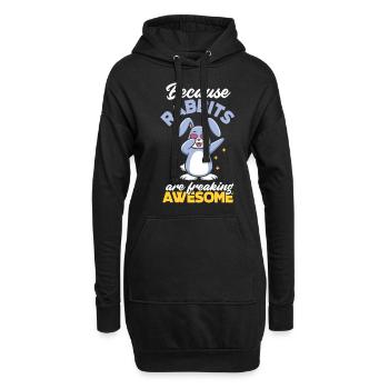 Hase Kaninchen Haustier Hasen Mama Geschenk - Hoodie-Kleid - Schwarz - Vorne