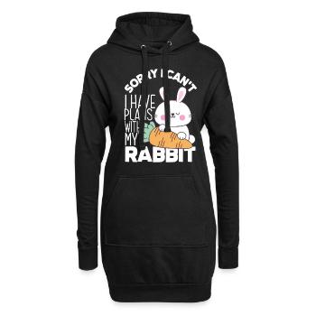 Hase Kaninchen Haustier Hasen Mama Geschenk - Hoodie-Kleid - Schwarz - Vorne