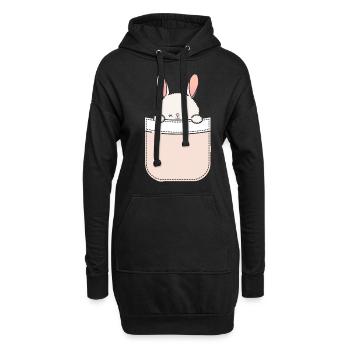 Hase Kaninchen Haustier Hasen Mama Geschenk - Hoodie-Kleid - Schwarz - Vorne