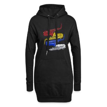 Saxophone Jazz - Sweat-shirt à capuche long Femme - noir - Devant