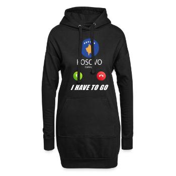 Le Kosovo appelle les drapeaux lusiger slogan - Sweat-shirt à capuche long Femme - noir - Devant
