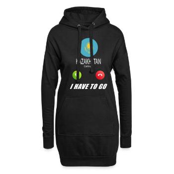 Kasachstan ruft an Lusiger Flaggen Spruch - Hoodie-Kleid - Schwarz - Vorne