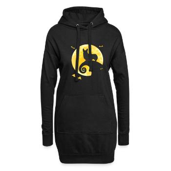 Corgi Halloween - Hoodie-Kleid - Schwarz - Vorne
