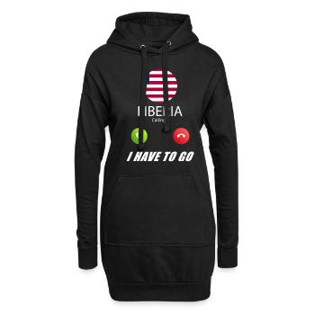 La Libye appelle les drapeaux Lusiger en disant - Sweat-shirt à capuche long Femme - noir - Devant
