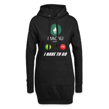 Macau ruft an Lusiger Flaggen Spruch - Hoodie-Kleid - Schwarz - Vorne