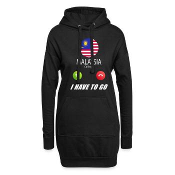 Malaysia ruft an Lusiger Flaggen Spruch - Hoodie-Kleid - Schwarz - Vorne