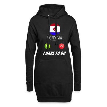 Mordwinien ruft an Lusiger Flaggen Spruch - Hoodie-Kleid - Schwarz - Vorne