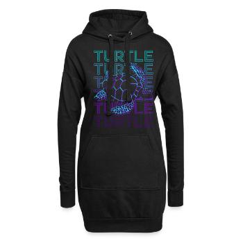 Tortue Rétro - Sweat-shirt à capuche long Femme - noir - Devant